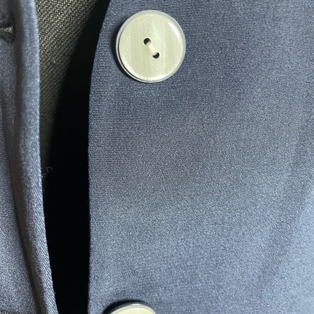 Vintage 90s Morgan Taylor Studio 100% Silk Navy Blazer Size 4 Classic - Picture 6 of 9